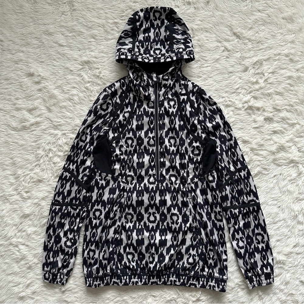 Lululemon Jacket Run Willpower 1/2 Zip Hooded Pullover Windbreaker Ikat 4